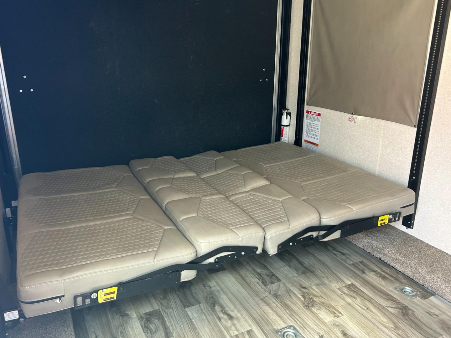 2018 Silver JAYCO OCTANE (1UJBJSBJXJ1) , located at 17760 Hwy 62, Morris, OK, 74445, 35.609104, -95.877060 - 2018 JAYCO OCTANE SUPER LITE 161 TOYHAULER IS 16FT, FEATURES STAINLESS STEEL APPLIANCES, SEAMLESS COUNTERTOPS, SPRING ASSIST REAR RAMP DOOR, SLIDE DOWN SCREEN DOOR, REAR ELECTRIC QUEEN BED WITH ROLLOVER SOFA, TUB/SHOWER COMBO, INTERIOR/EXTERIOR SPEAKERS, OUTSIDE SHOWER, AND AN OUTSIDE FILL UP STATIO - Photo#9